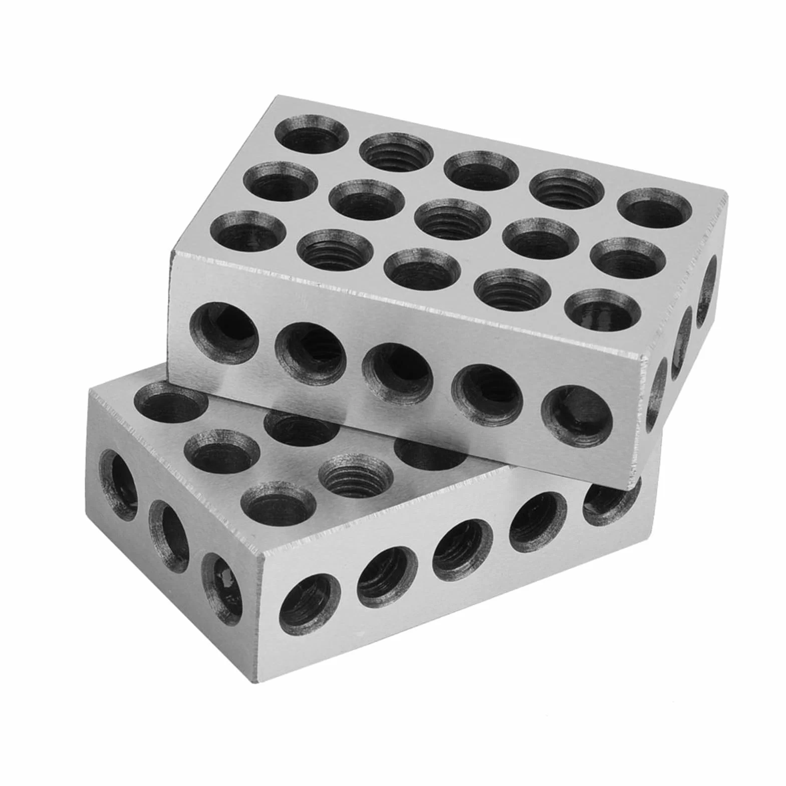 2 szt. Bloki 25x50x75mm 23 Otwory Frezowanie Równoległy Blok Zaciskowy do Ustawiania, Szlifowany i Hartowany ze Wszystkich Stron, do Wszystkich Rodzajów Obrabiarek