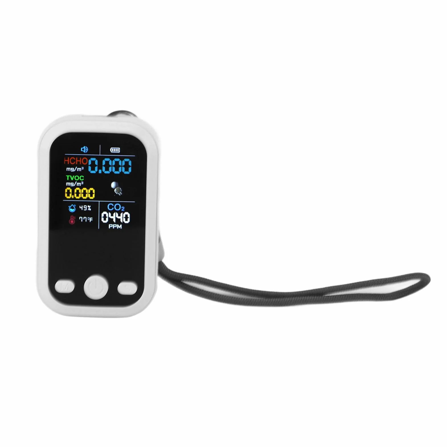 Monitor Jakości Powietrza 5 w 1 Wielofunkcyjny Inteligentny Przenośny Czujnik Temperatury i Wilgotności CO2 Tester Jakości Powietrza w Ograniczonej Przestrzeni (WHITE)