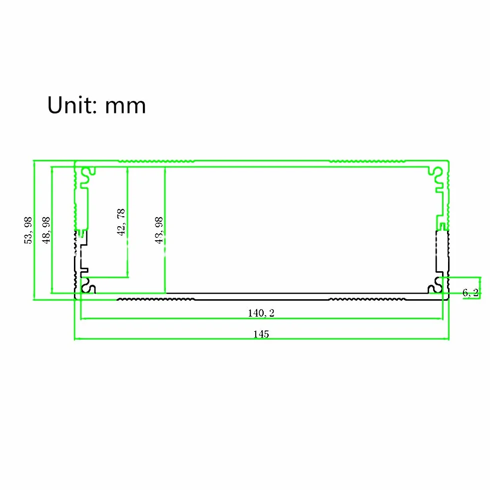 Aluminiowe Pudełko Projektowe Matowy Srebrny Typ Podziału Obudowa Elektroniczna Shell 54x145x150mm Profesjonalne Akcesoria do Użytku