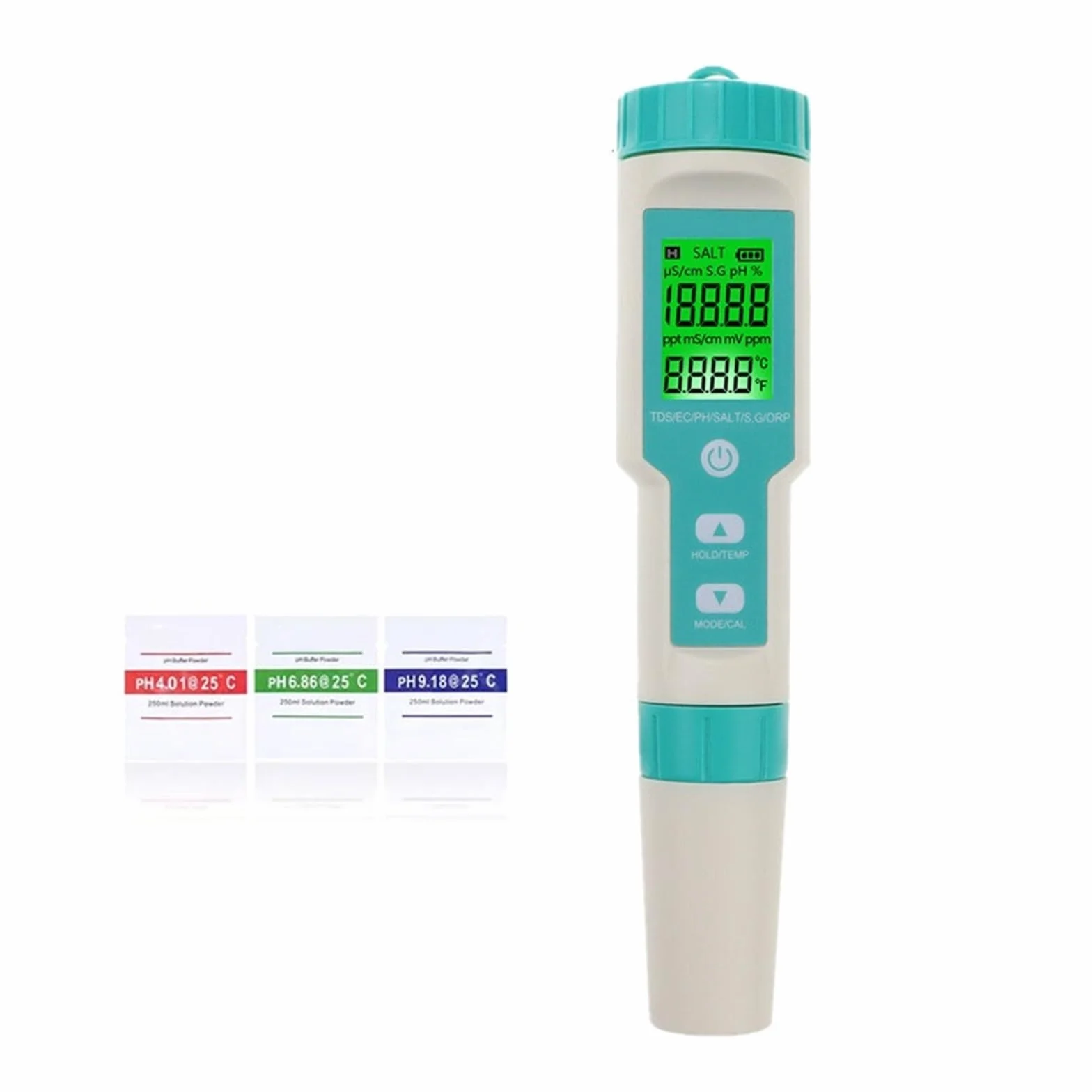 Miernik TDS COM-600 7 w 1 PH TDS EC ORP Zasolenie S. G Miernik temperatury Tester monitora jakości wody IP67 Do wody pitnej, akwariów Miernik PH Nadaje się do basenów, akwariów, studni(With Backlight)