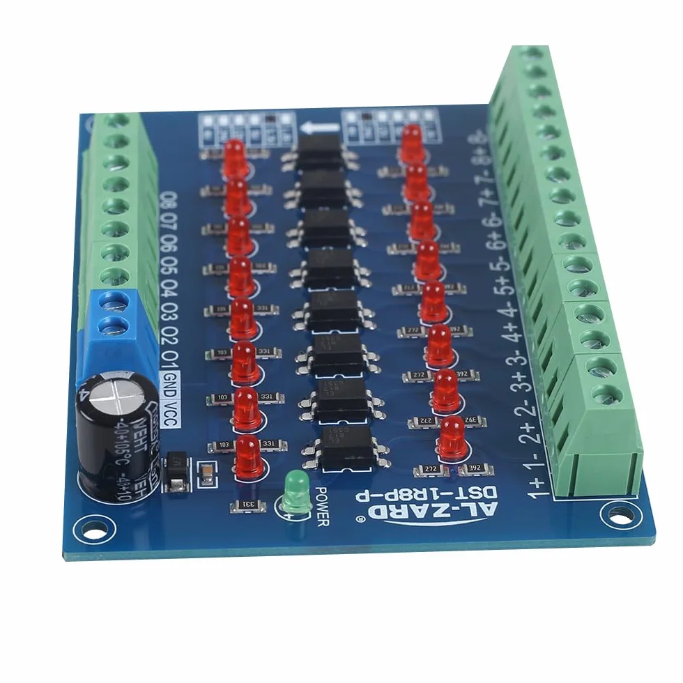8-kanałowy fotoelektryczny moduł izolacyjny, 24 V do 3,3 V konwerter napięcia poziomu PNP wyjście PLC panel izolacyjny napięcia