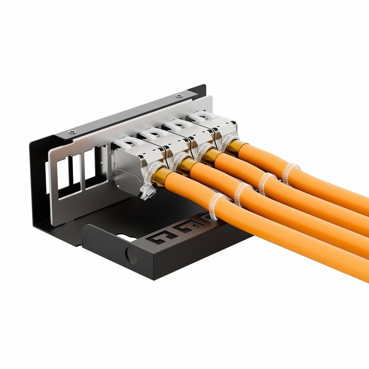 FGB Panel krosowy 10 Gbps 6 portów CAT7 z 6 x CAT.7 RJ45 Keystone Jack Modul, STP panel krosowy do sieci LAN DSL, kompatybilny CAT6 CAT6a CAT7 CAT8 kabel sieciowy