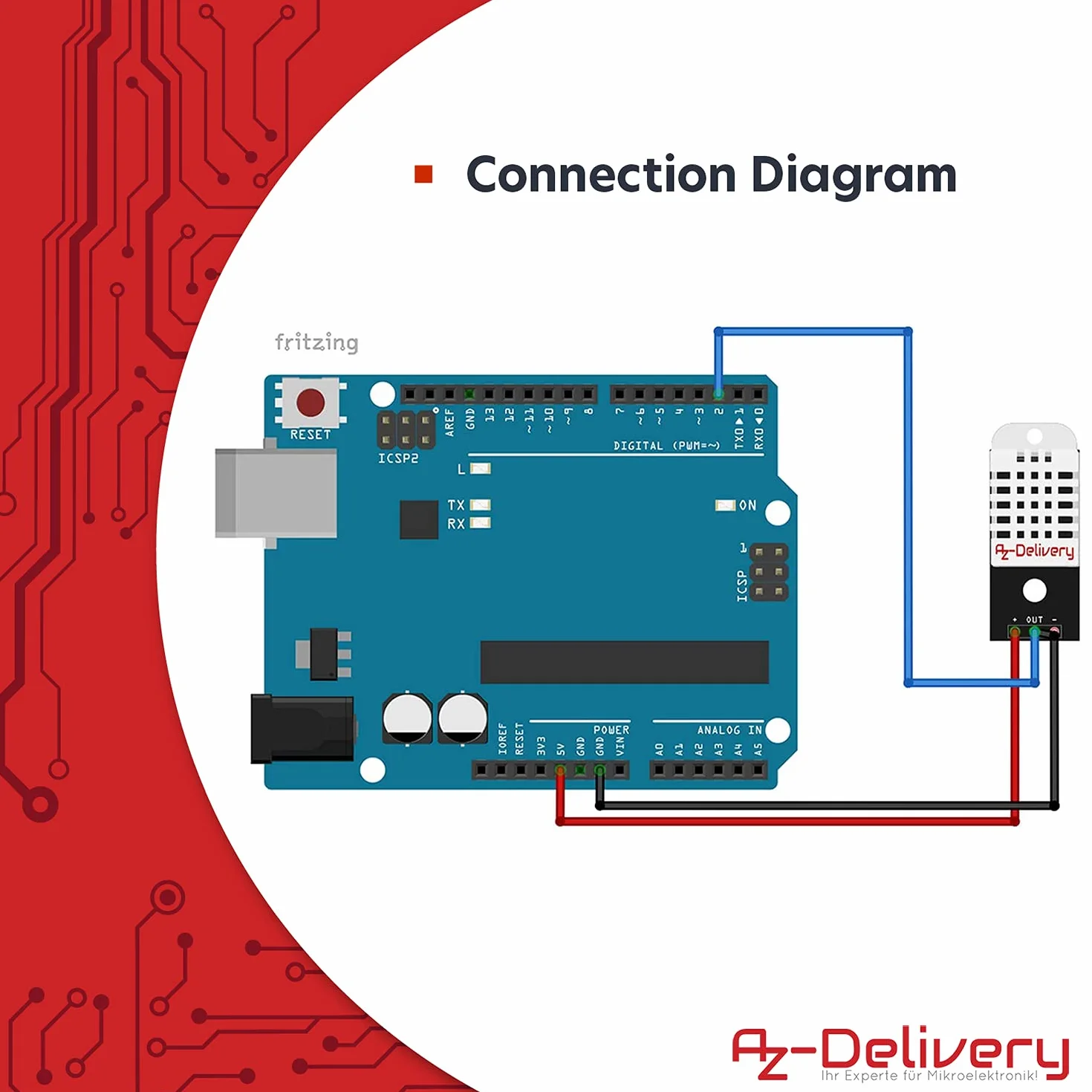 AZDelivery 3 x DHT22 AM2302 czujnik temperatury i czujnik wilgotności z płytką i kablem kompatybilnym z Arduino i Raspberry Pi wraz z e-book!