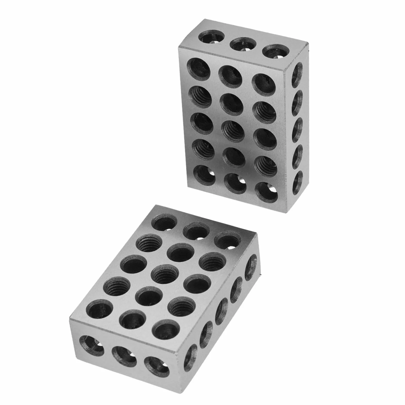 2 szt. Bloki 25x50x75mm 23 Otwory Frezowanie Równoległy Blok Zaciskowy do Ustawiania, Szlifowany i Hartowany ze Wszystkich Stron, do Wszystkich Rodzajów Obrabiarek