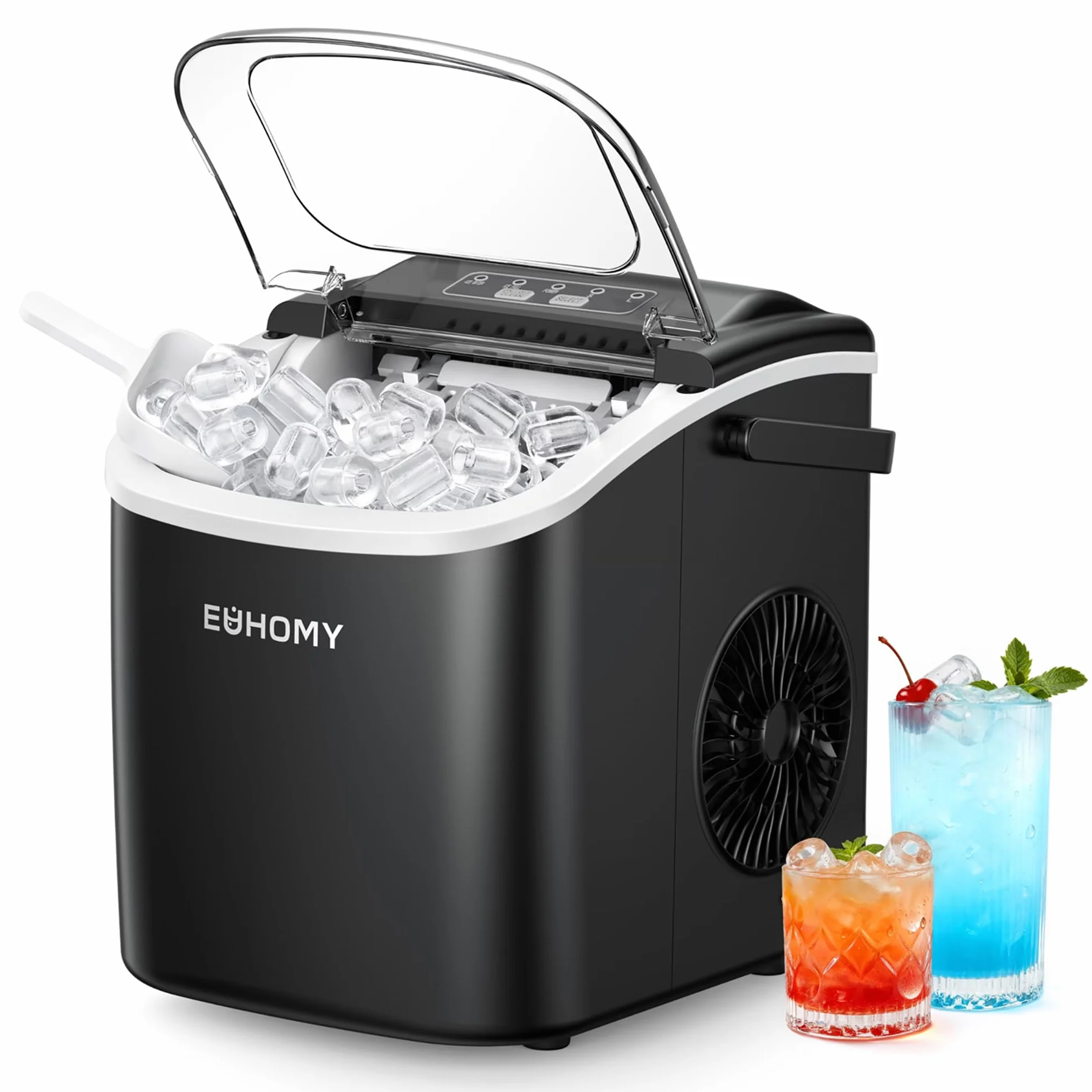 Euhomy DE-IM06D-08G Kostkarka do Lodu, Czarny, 1.2L