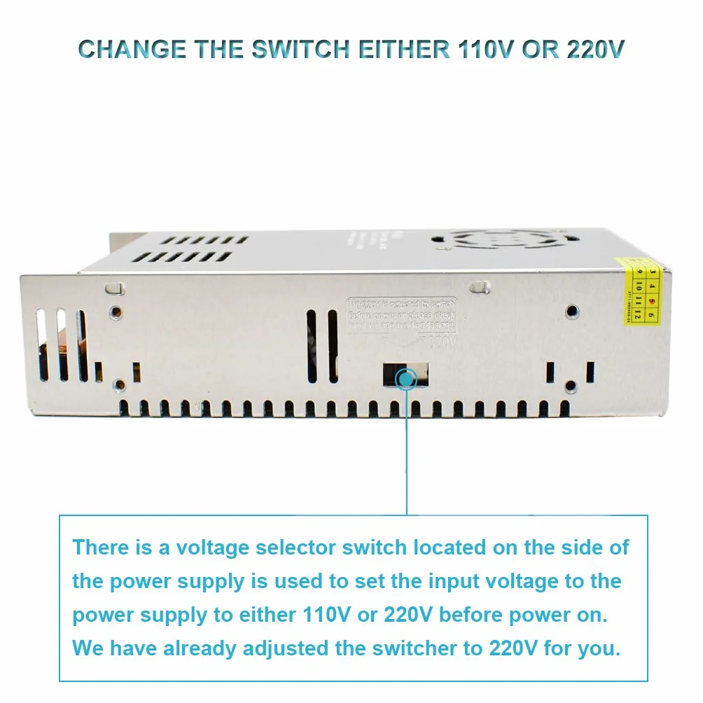 Zasilacz przełączający transformatora 36 V 10 A AC 110 V / 220 V na DC 360 W konwerter do automatyki przemysłowej, silnika krokowego CNC i innych