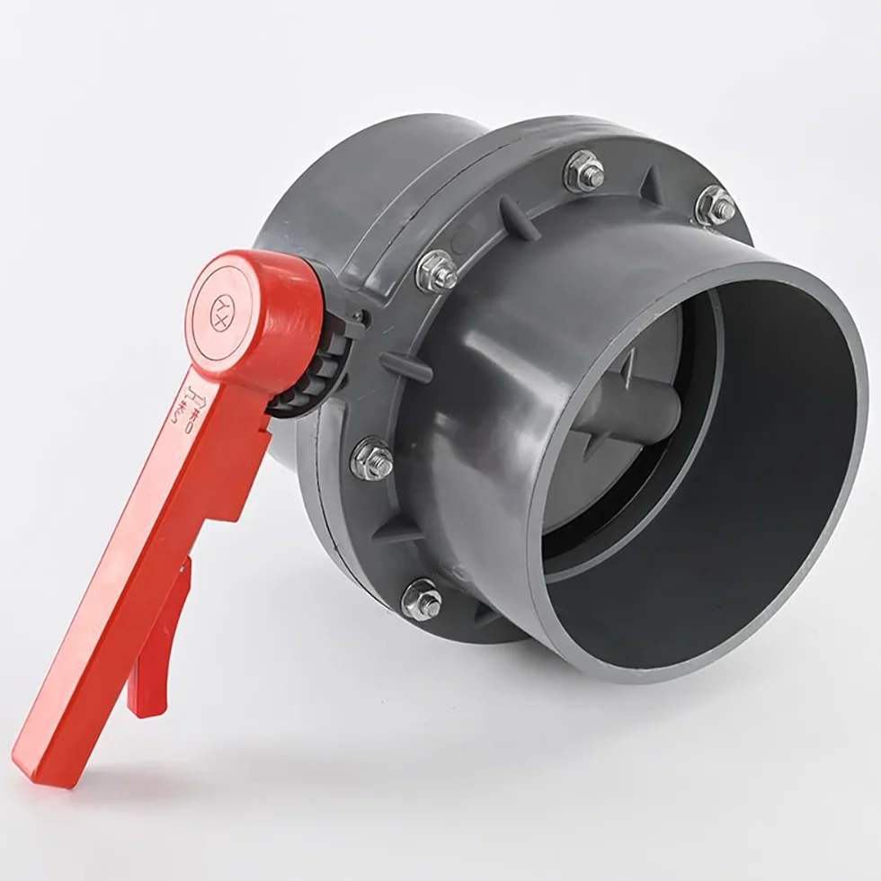 Zawór Motylkowy Z PVC, Typ Gniazdowy 90 Mm, 110 Mm, 125 Mm, 160 Mm, 200 Mm, Zawór Do Nawadniania, Uchwyt Plastikowy/ocynkowany, Konstrukcja Jednoczęściowa(Plastic handle,160mm)