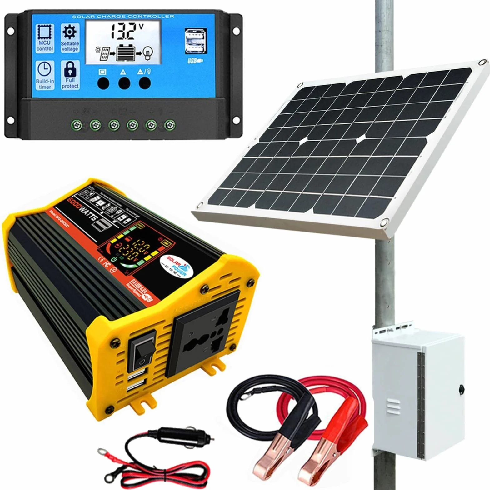 Zestaw paneli słonecznych 4000 W z akumulatorem i falownikiem – kompletny system zasilania off-grid do domu, kampera, łodzi, farmy i szopy | Rozszerzalna konstrukcja, konfiguracja plug-and-play