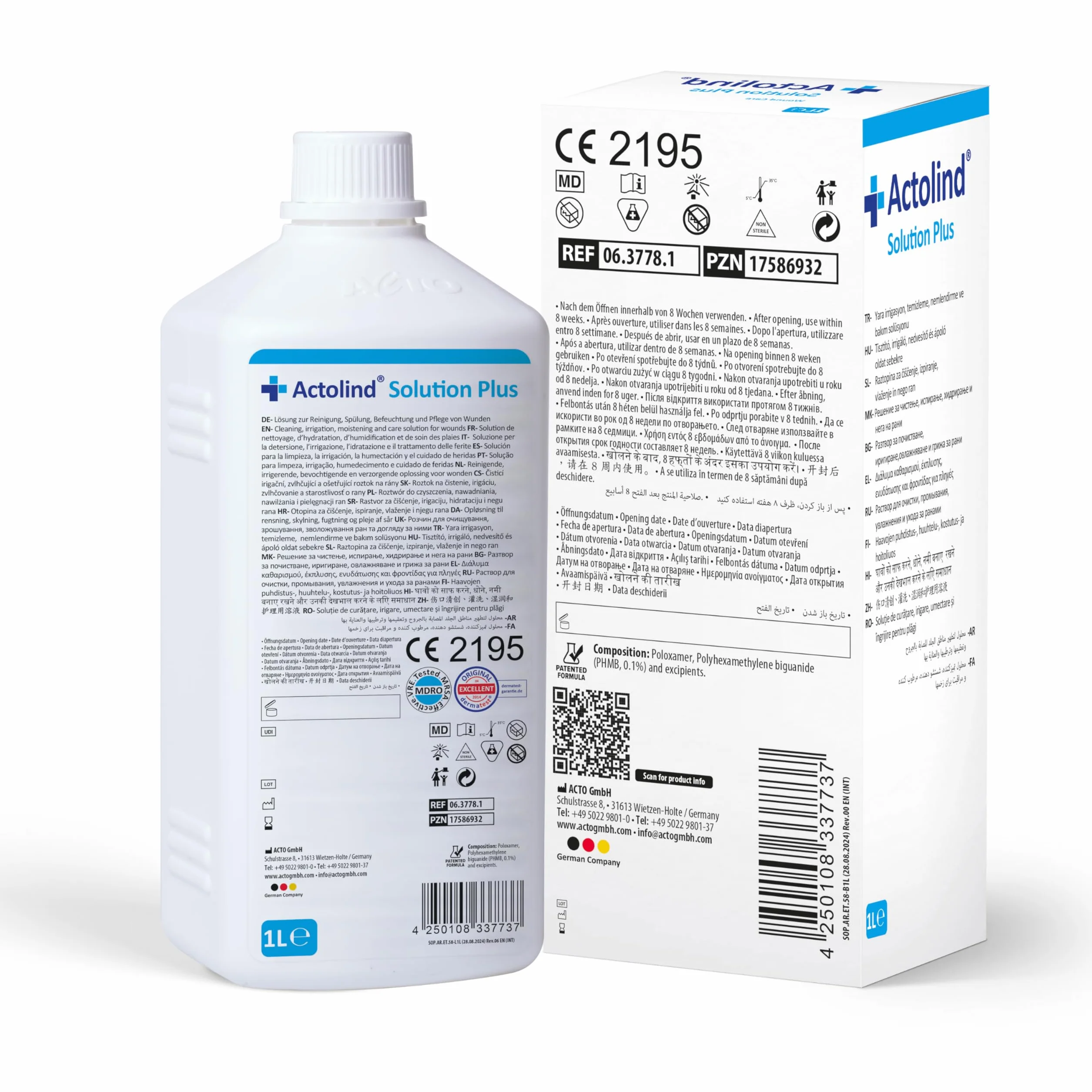 Actolind Solution Plus 1000 ml antyseptyczny roztwór do płukania ran, CE III, PHMB