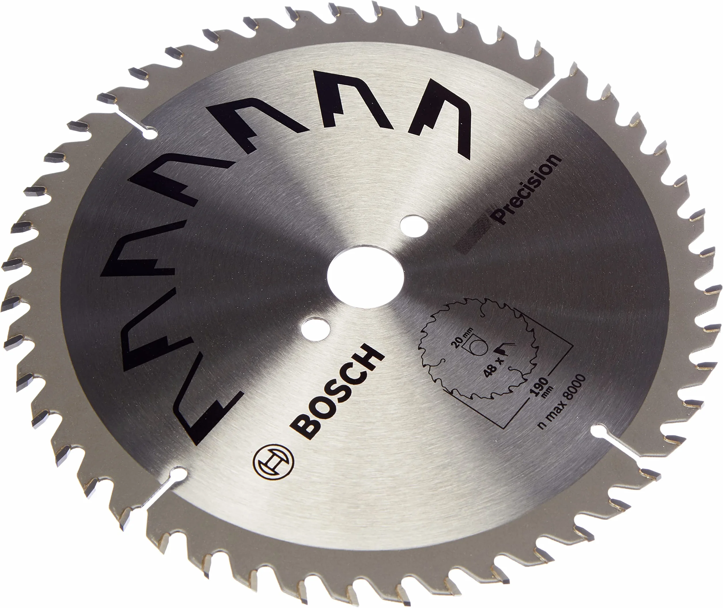 Bosch 1x Tarcza pilarska Precison (do Drewna, Ø 190 x 2.5/1.5 x 20/16 mm, 48 Zęby węglikowe, ATB, w tym 1x Pierścień redukcyjny 16 mm, Osprzęt pił tarczowych)