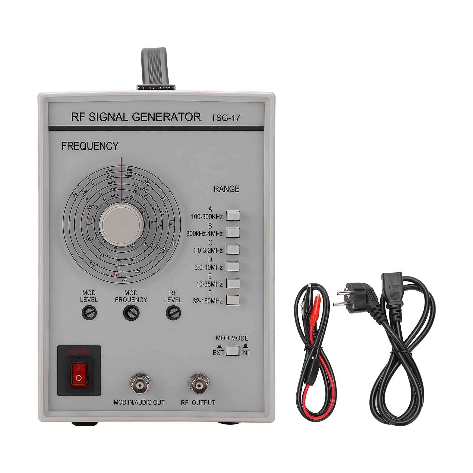 TSG-17 100KHz-150MHz Generator Sygnału Generator Funkcyjny Wysokiej Częstotliwości z Małym Odchyleniem Dokładności EU 10A-18A 250V
