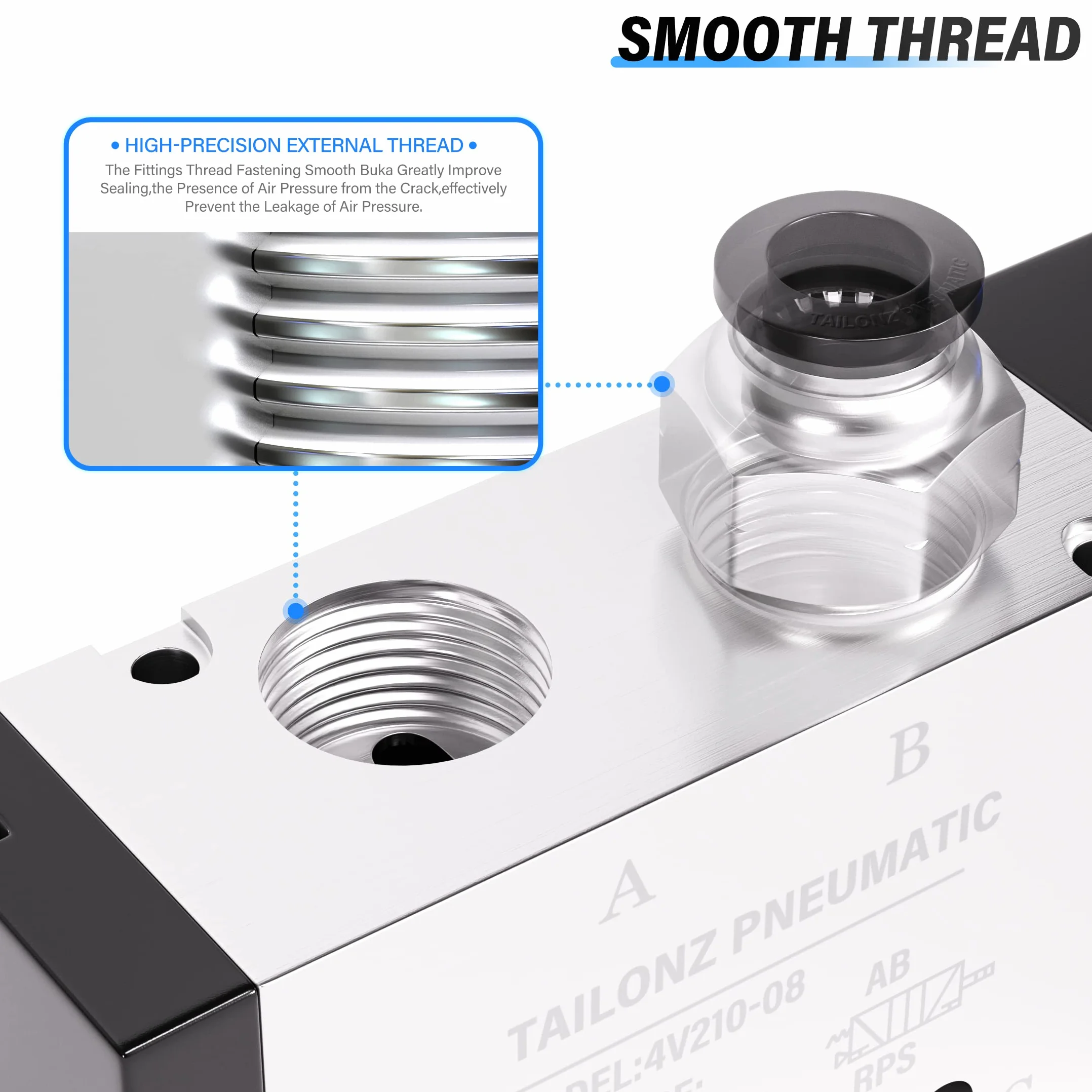 TAILONZ PNEUMATIC 1/4 "BSP Elektromagnetyczny zawór 12V Pojedyncza cewka napędzana pilotem Elektryczny 2 Pozycje 5 Way Typ połączenia 4V210-08