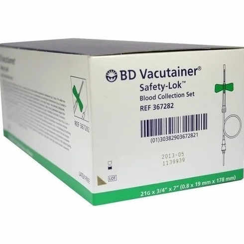 BD VACUTAINER Safety Lok 21G 18 cm zestaw 50 szt.