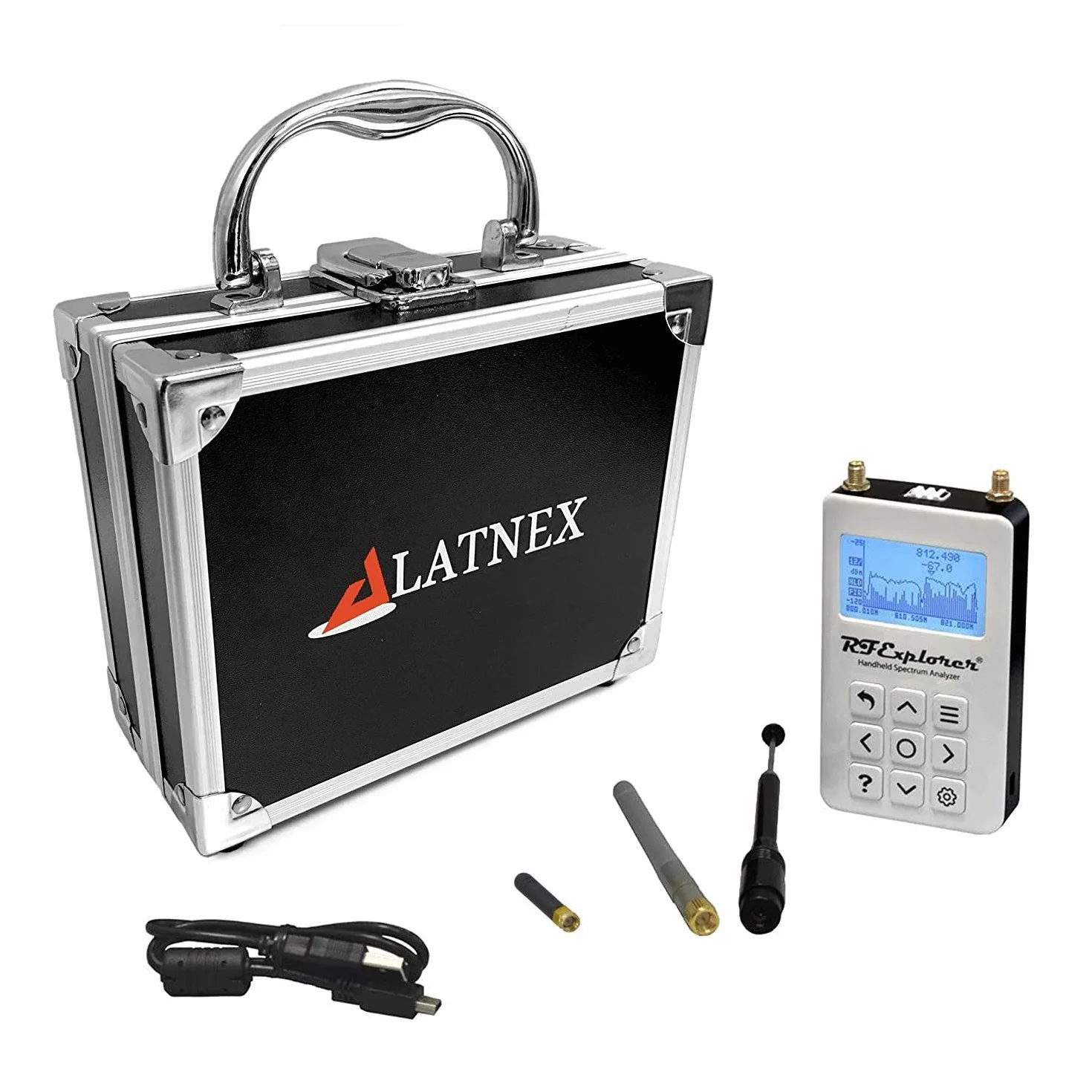 RF Explorer Spectrum Analyzer 4G Combo Plus - wąski z aluminiową torbą do przenoszenia
