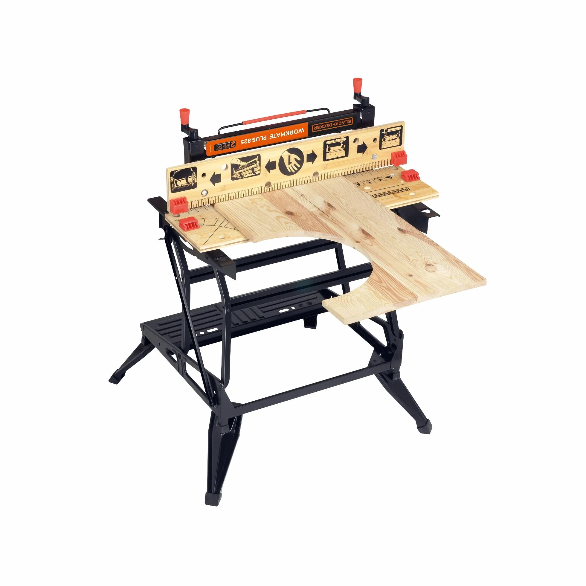 Black+Decker Elastyczny stół warsztatowy WM825 z dużą powierzchnią roboczą – obciążenie do 250 kg – wymiary (powierzchnia robocza): 74,0 x 25,0 cm
