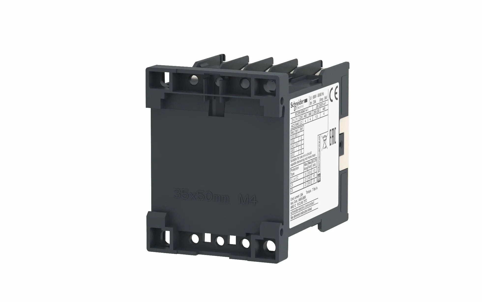 Schneider LC1K09004P7 stycznik mocowy, 4P, 20A/AC1, szpula 230V 50/60Hz
