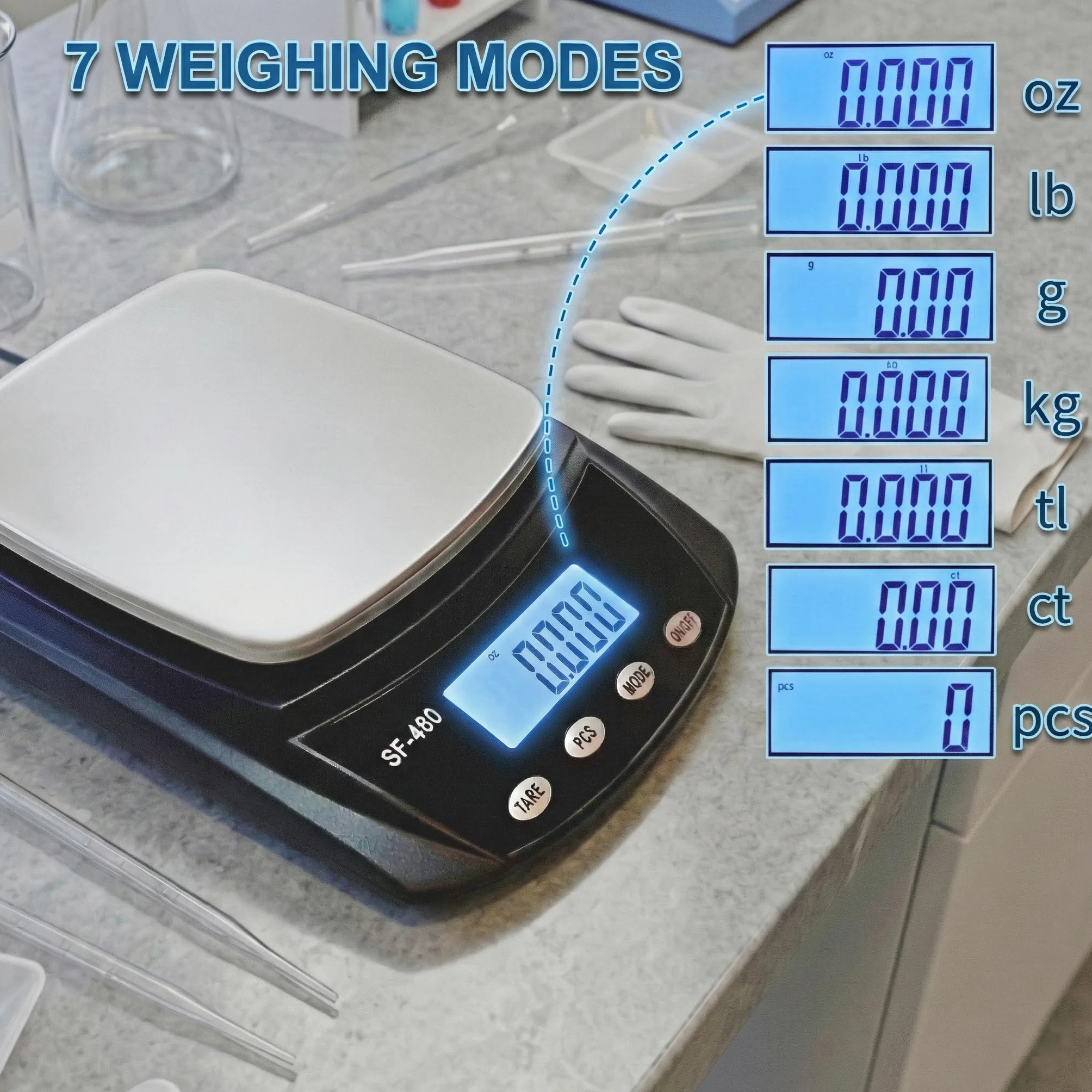Cyfrowa Analityczna Waga 600g x 0,01g z Wyświetlaczem LCD do Laboratoriów