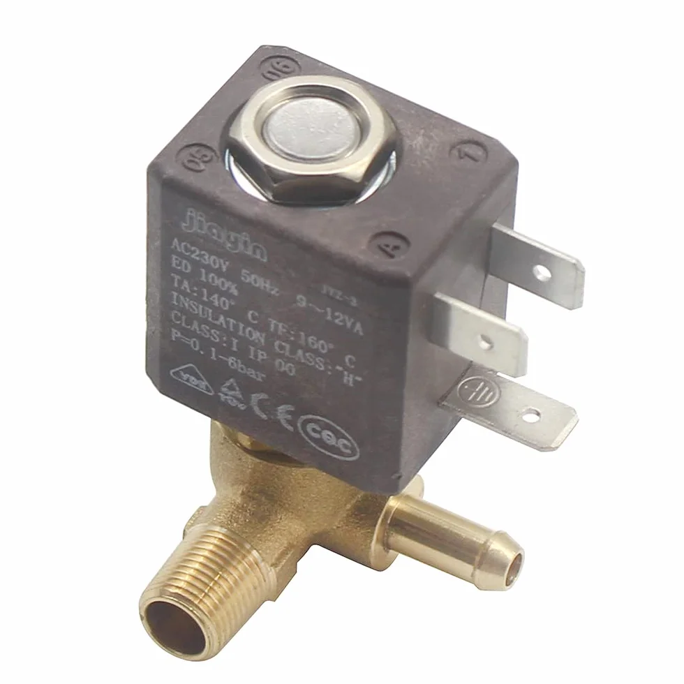 JIAYIN JYZ-3 normalnie zamknięty N/C 2/3-drożny AC 230 V G1/20.3 cm mosiężny generator pary wodny 2-pozycyjny 3-drożny zawór elektromagnetyczny (JYZ-4P)
