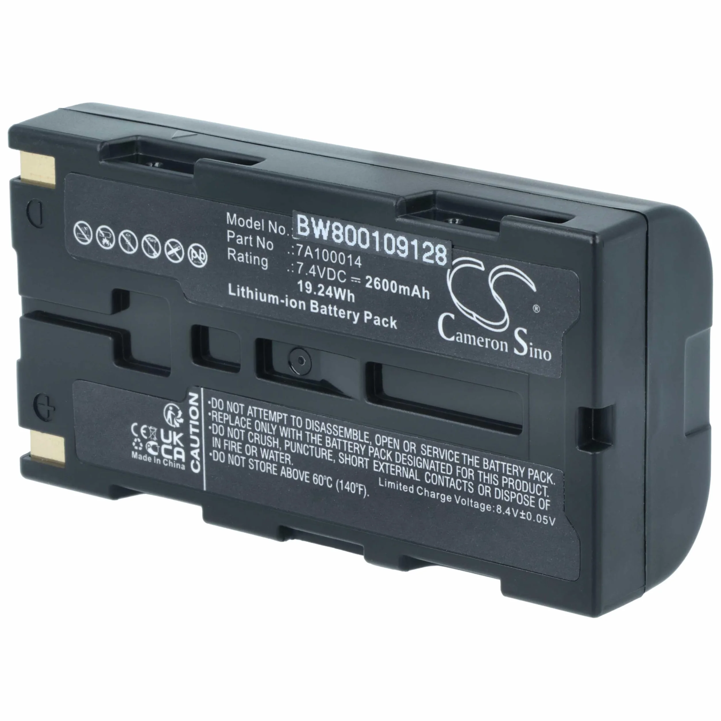 vhbw Akumulator zastępczy do Extech 7A100014 do drukarek, kopiarek, skanerów drukarek etykiet (2600 mAh, 7,4 V, litowo-jonowy)