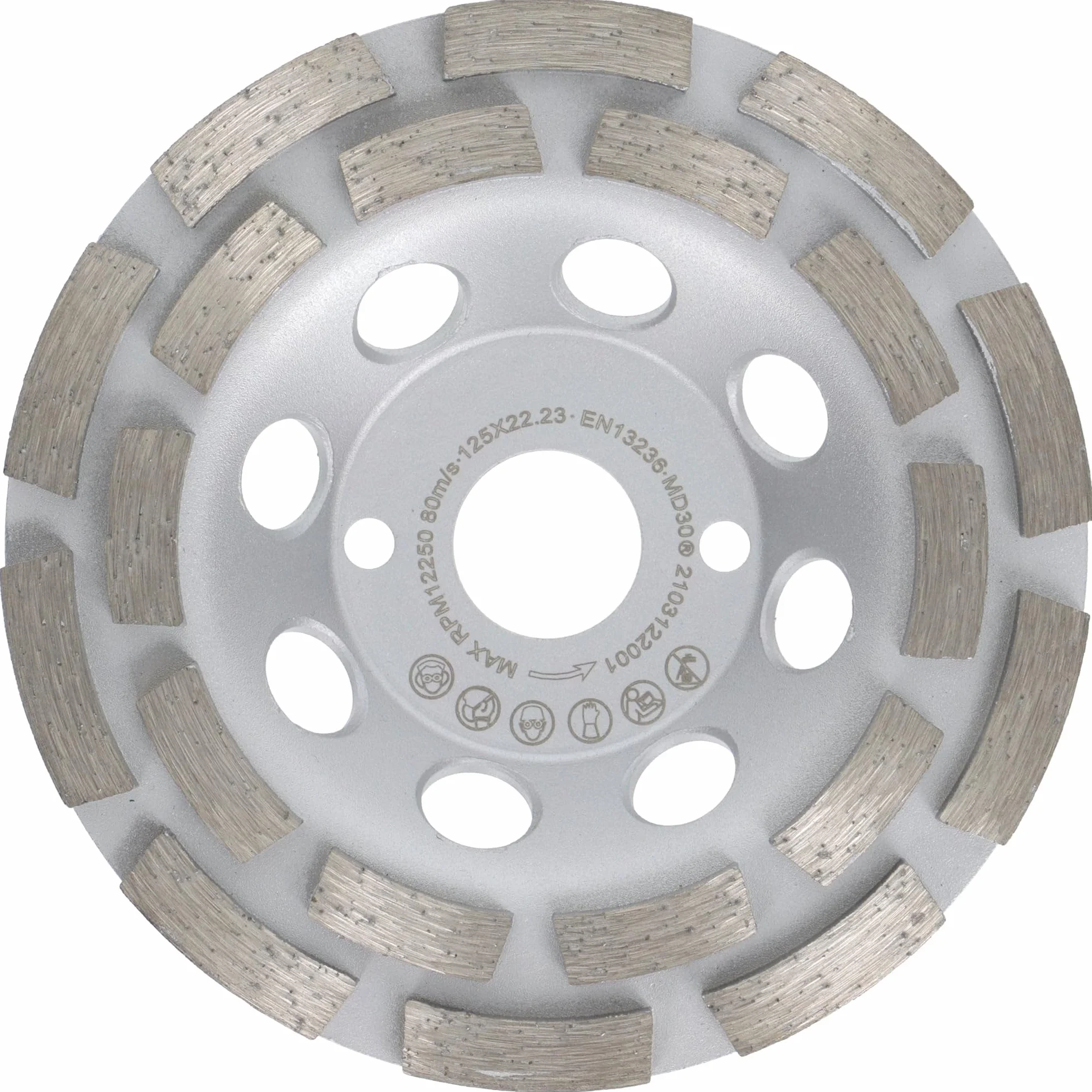 PRODIAMANT PDX829.025 diamentowa ściernica garnkowa 125 mm x 22,2 mm podwójny rząd