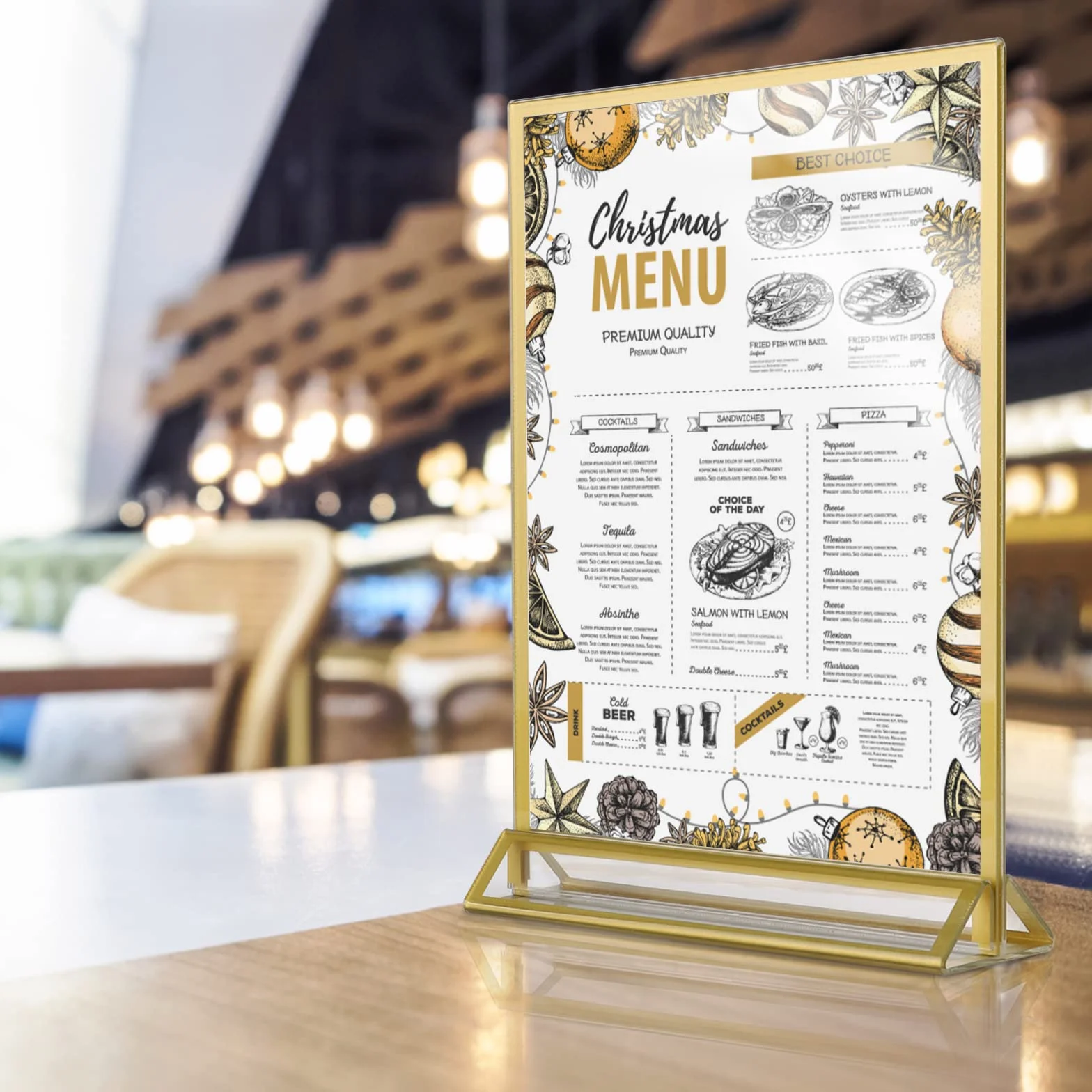 efuturetime 6 x ekspozytor stołowy akrylowy A5, dwustronna ramka na zdjęcia, pleksiglas, uchwyt na karty menu, stojak w kształcie litery T, stojak na ladę, ramki na zdjęcia, numery stołów weselnych
