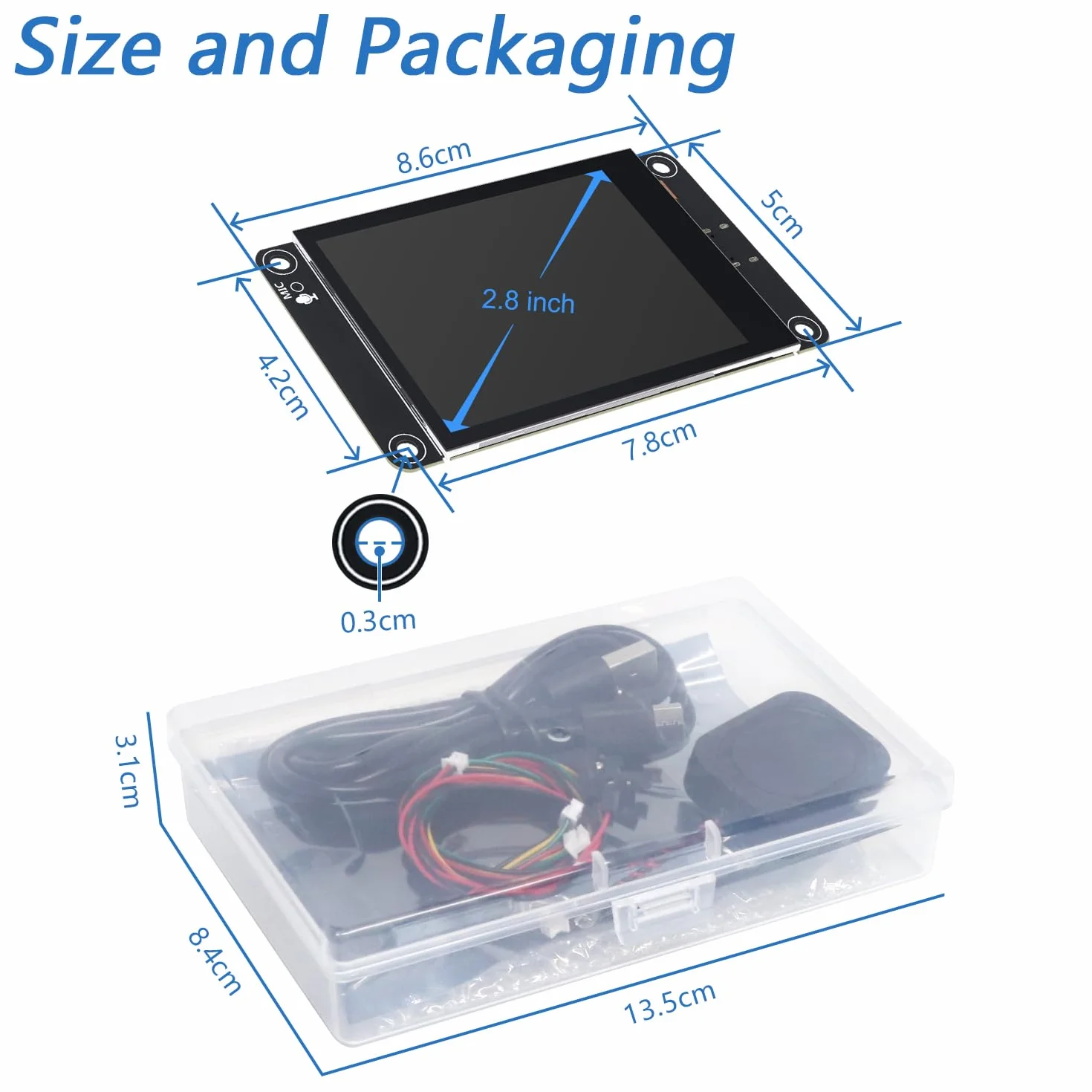 Freenove ESP32-S3 ESP32 S3 Display CYD 2.8 Inch IPS Capacitive Touch Screen 240x320 Pixel, Supporting XiaoZhiAI AI, Dual-core 32-bit 240 MHz Microcontroller WiFi+BT, C Code LVGL Projects Tutorial