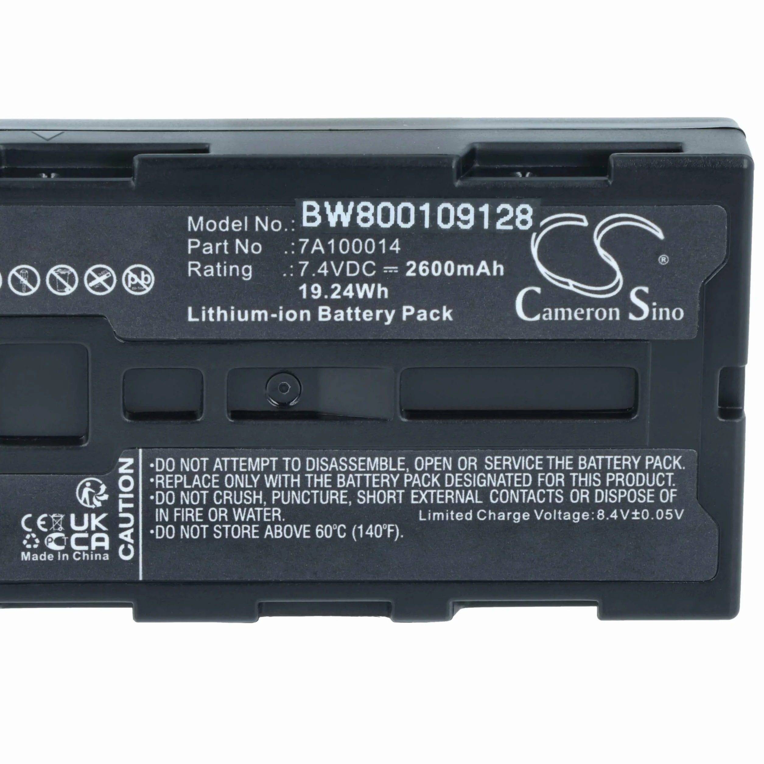 vhbw Akumulator zastępczy do Extech 7A100014 do drukarek, kopiarek, skanerów drukarek etykiet (2600 mAh, 7,4 V, litowo-jonowy)