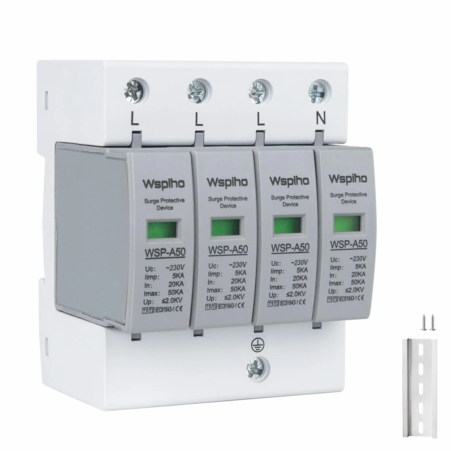 4-biegunowa ochrona przeciwprzepięciowa, ogranicznik przepięć typ 1 + typ 2,230 V, urządzenie przeciwprzepięciowe do ochrony odgromowej Surge Arrester Surge Protection