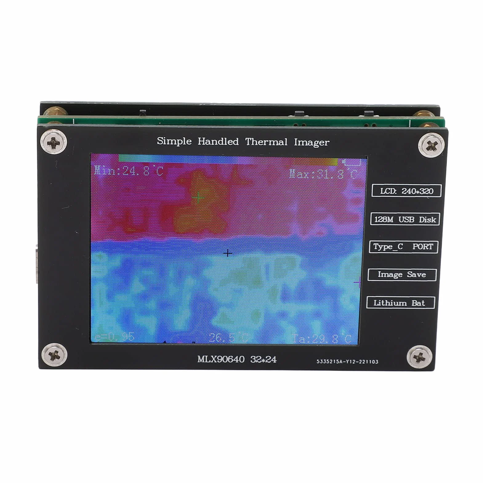 Kamera Termowizyjna, Zakres -40-300℃ Cyfrowa Kamera na podczerwień Przenośna Kamera Termowizyjna z 2,8-calowym Ekranem LCD Ładowanie do Bezkontaktowego Pomiaru Temperatury