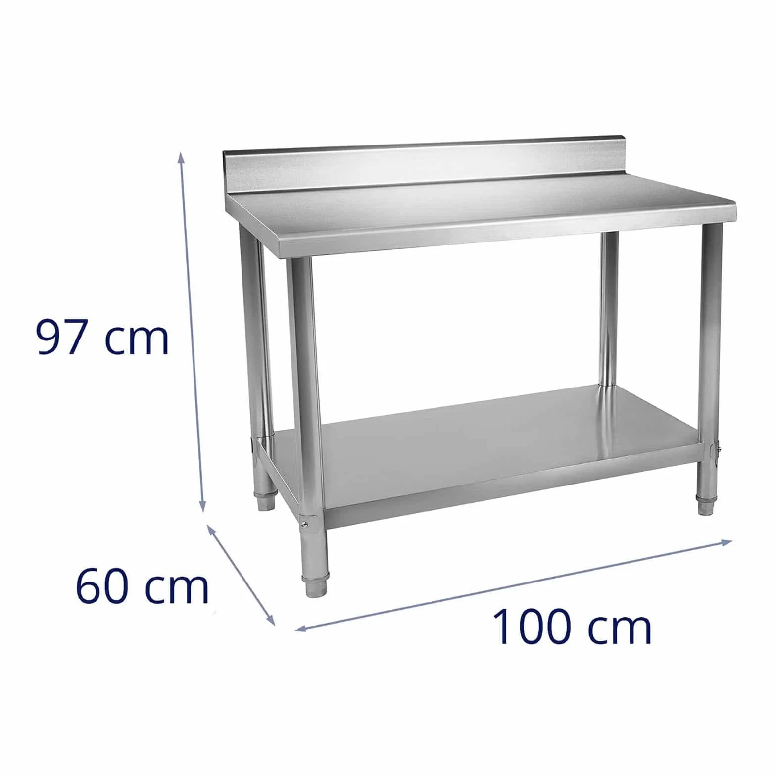 Royal Catering RCAT-100/60-N stół roboczy ze stali nierdzewnej 100 x 60 cm z regulacją wysokości