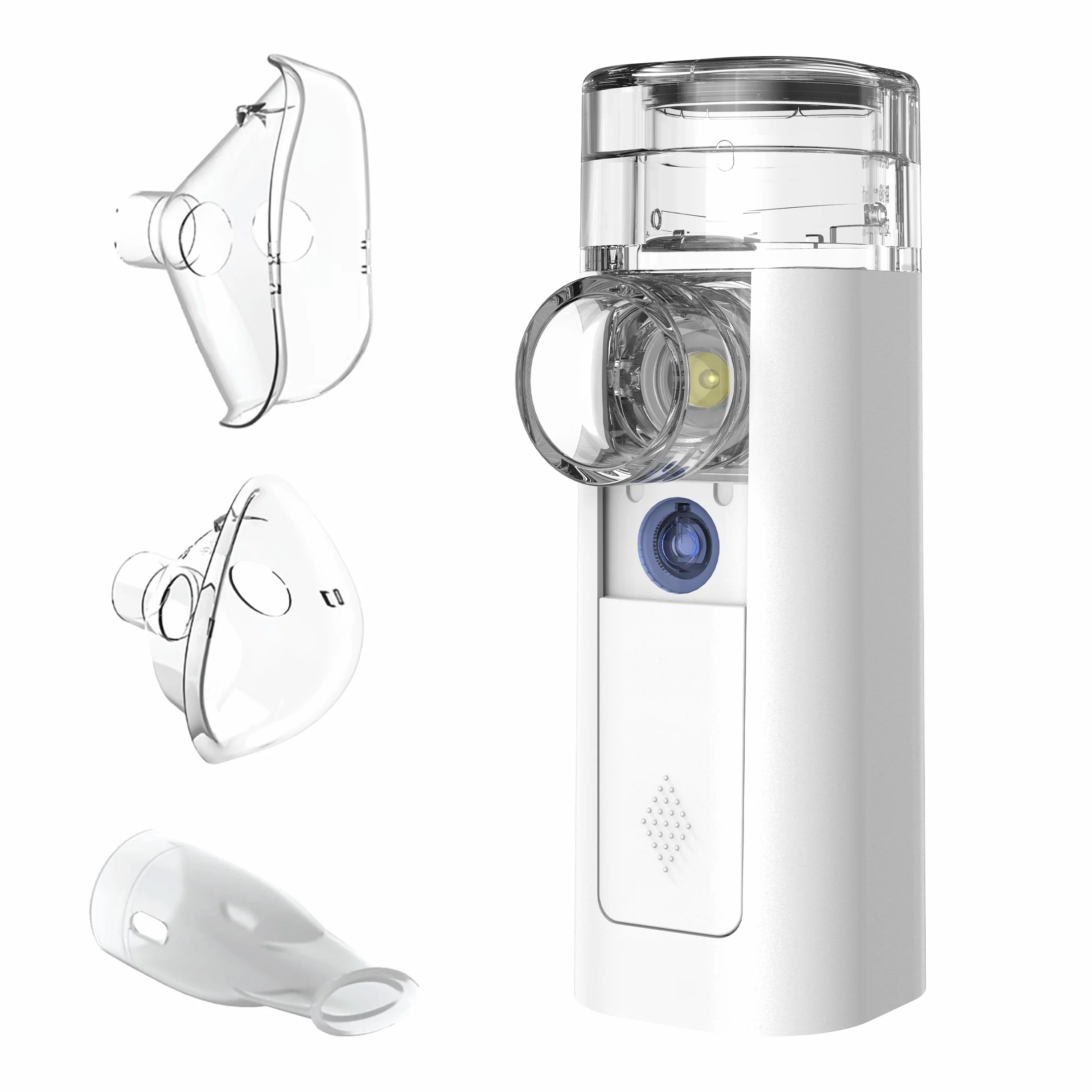 mini Air 360+ Dystrybuowany przez OMRON | Przenośny cichy nebulizator dla dorosłych i dzieci | Z dwoma rozmiarami maski i ustnikiem | Do łagodzenia kaszlu i przeziębienia | Ładowany przez Micro-USB
