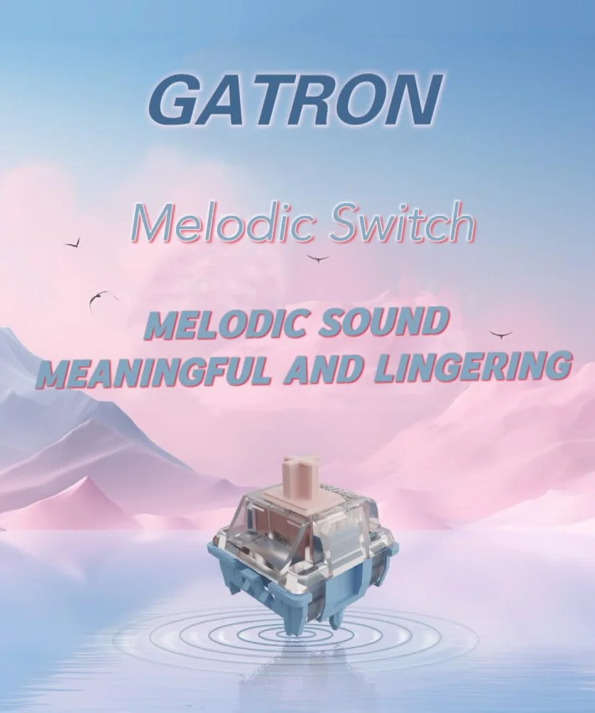 Gateron Melody przełącznik klawiatury 5-biegunowy RGB LED fabrycznie smarowany 60 GF do MX (10 sztuk)