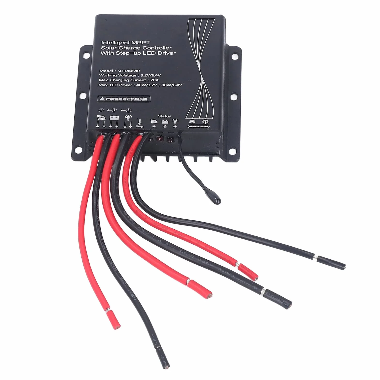 Regulator solarny MPPT 3,2V 6,4V 20A IP67 40W 80W